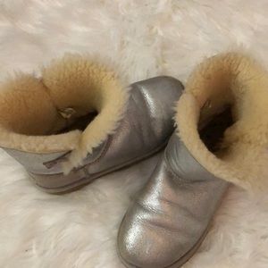 silver shiny ugg boots